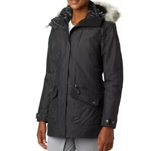 Columbia Carson Pass Black Interchange Hooded Winter Jacket - Large